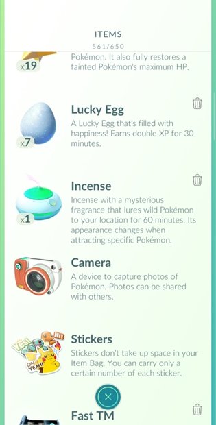 Incense and Lucky Eggs are harder to find