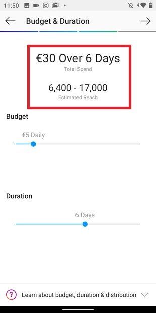 Informations sur l’audience totale estimée