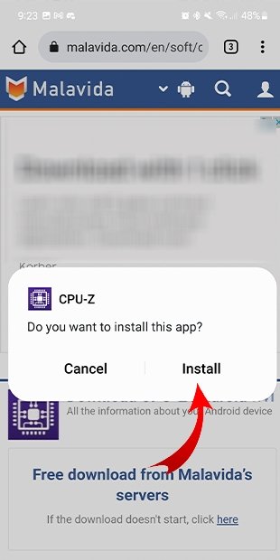 Installez CPU Z sur votre dispositif