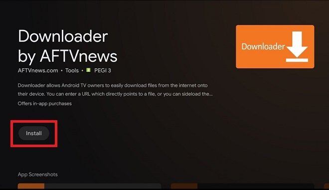 Installer Downloader dans Android TV