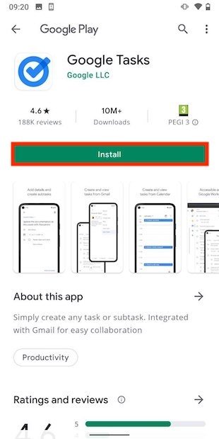 Install Google Tasks