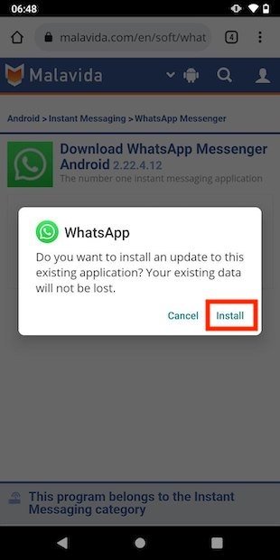 Почему не отправляется видео в Whatsapp