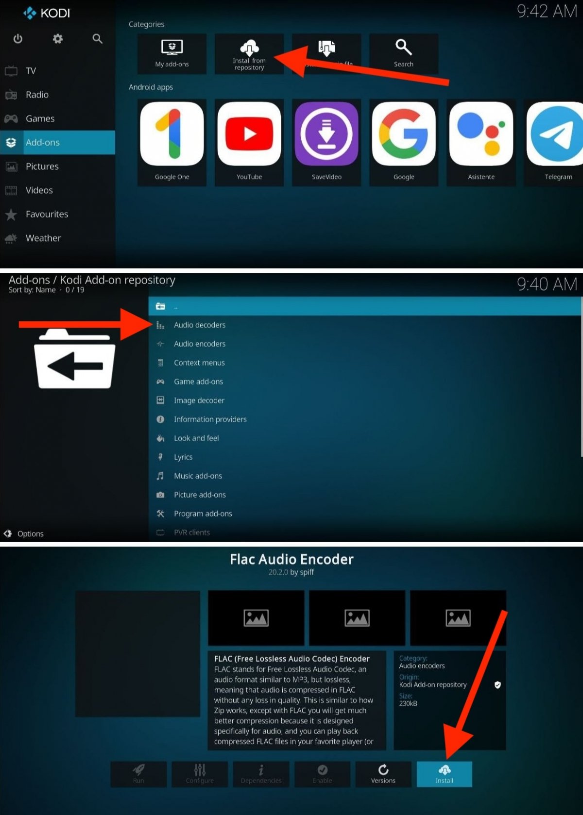 Installing add-ons from Kodi's official repo is very easy
