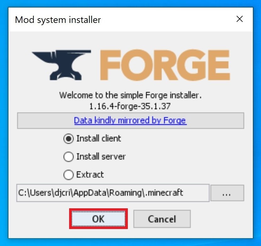 Installing the Forge client