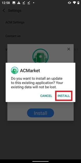 Installation de l’actualisation