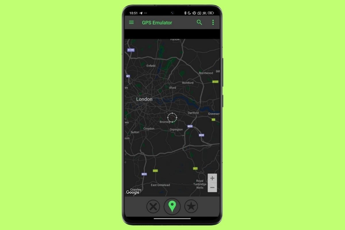 Interface do Simulador GPS para Android