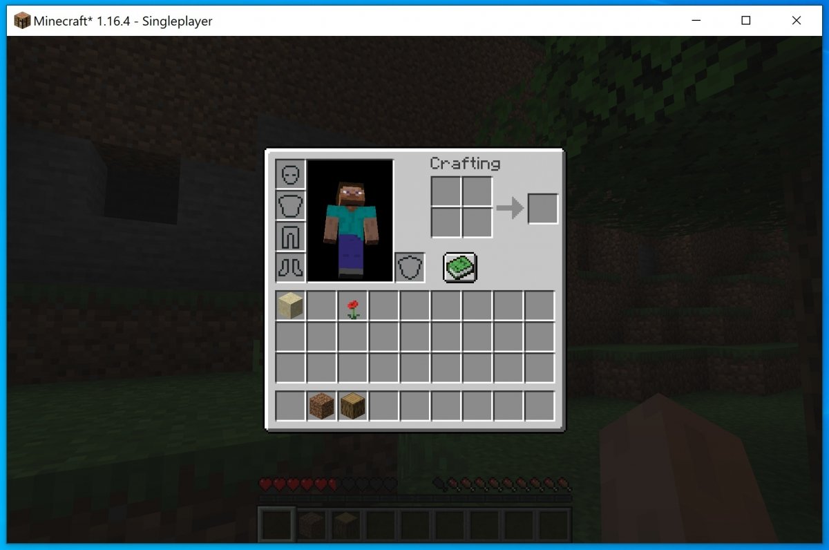 Inventory menu and simple crafting table