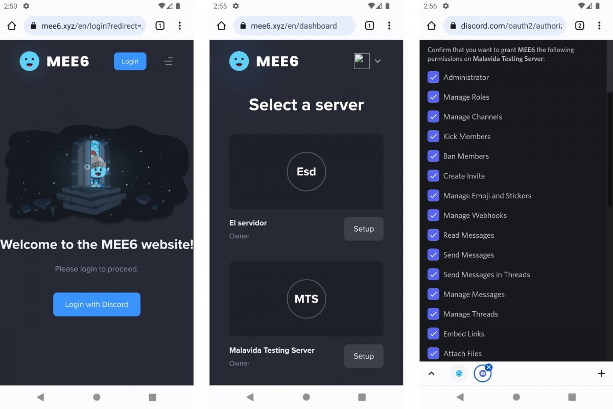 Discordのサーバーにbotを招待する