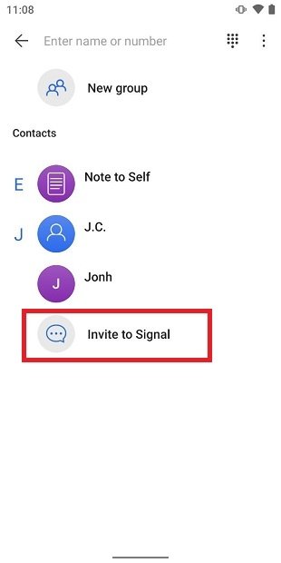 Convidar outros ao Signal