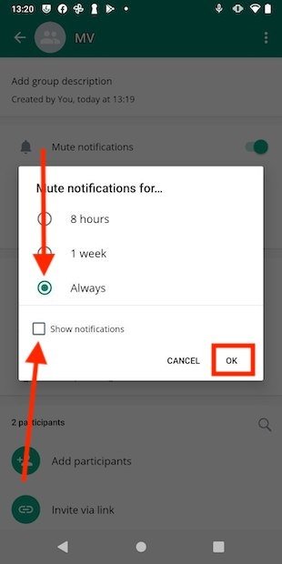 Keep the notifications always off