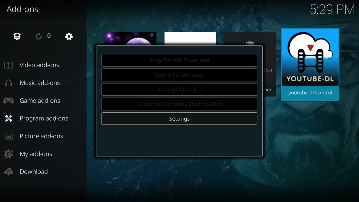 Kodi's addon settings