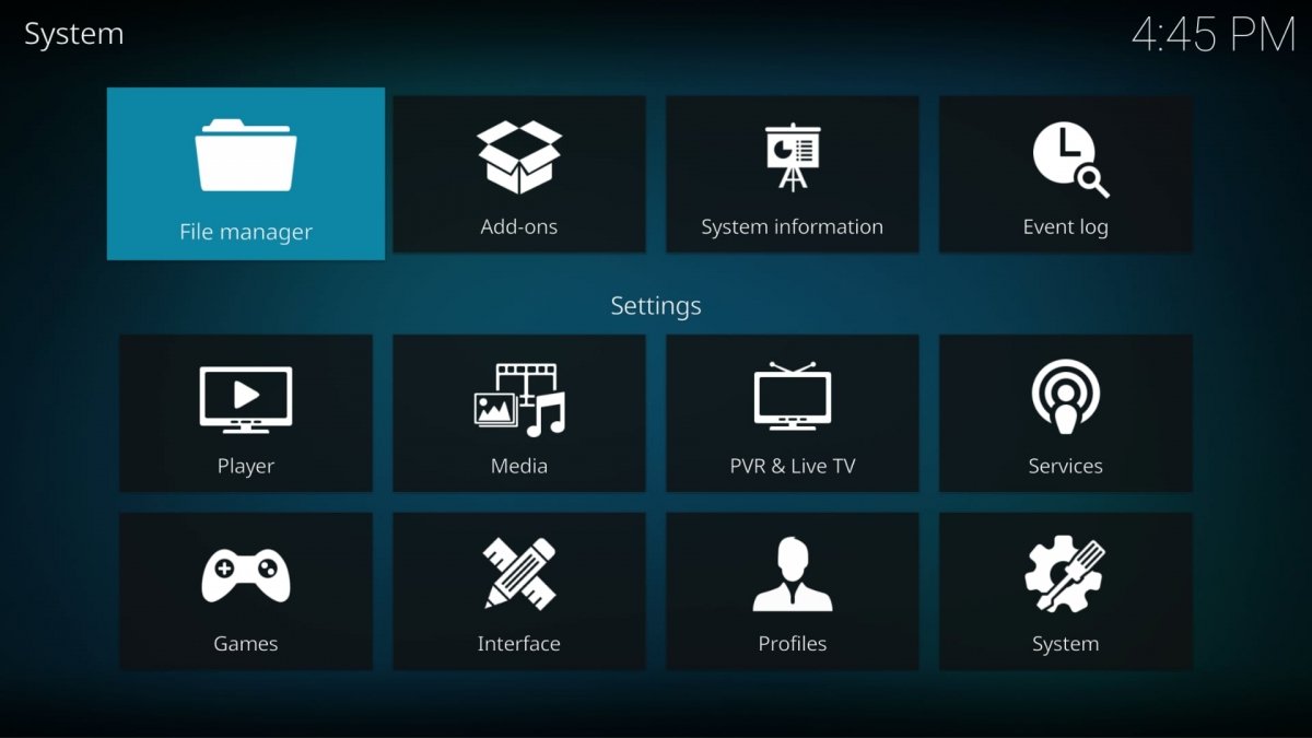 File explorer di Kodi