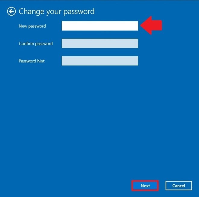 Leave the new password blank