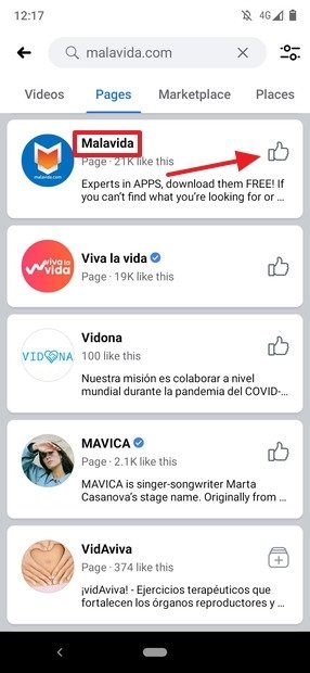 Botón de Like