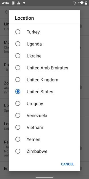Listado de países y regiones