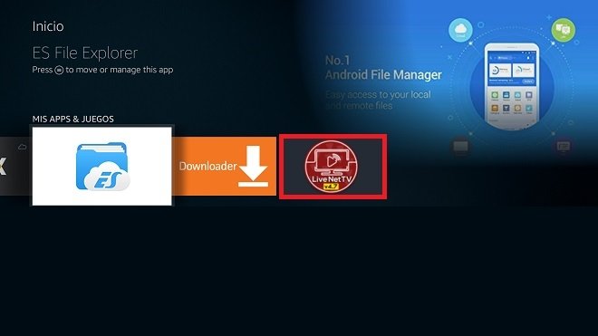 Live NetTV installée sur une Fire TV