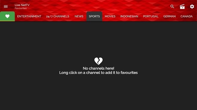 Live NetTV fonctionnant sur une Fire TV
