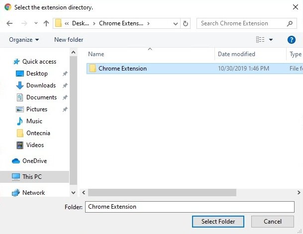 Charge du contenu décompressé du ZIP d’une extension de Chrome