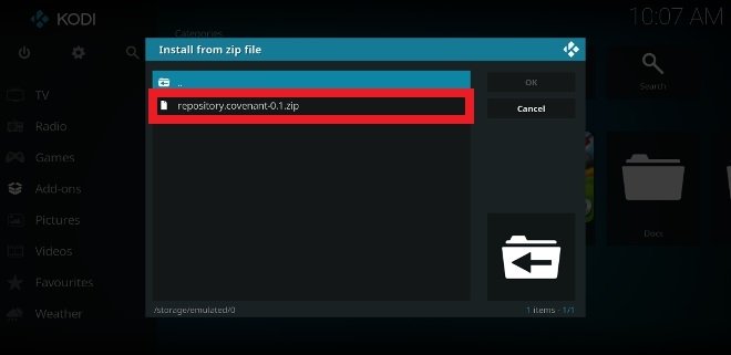 Localiza el archivo de instalación de Covenant entre tus archivos