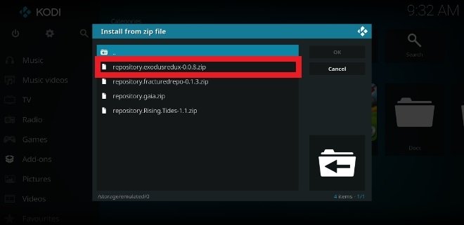 kodi addon exodus zip download