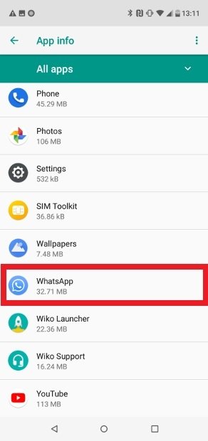 Localise l’entrée de WhatsApp Plus