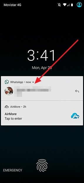 Lock screen notification