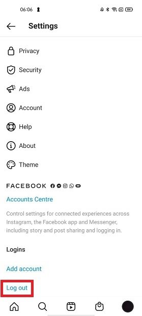 Salir de Instagram