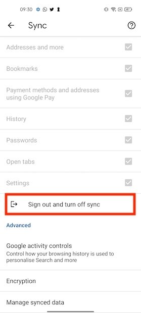Log out of your Google account
