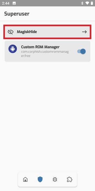 MagiskHide in the SuperUser menu