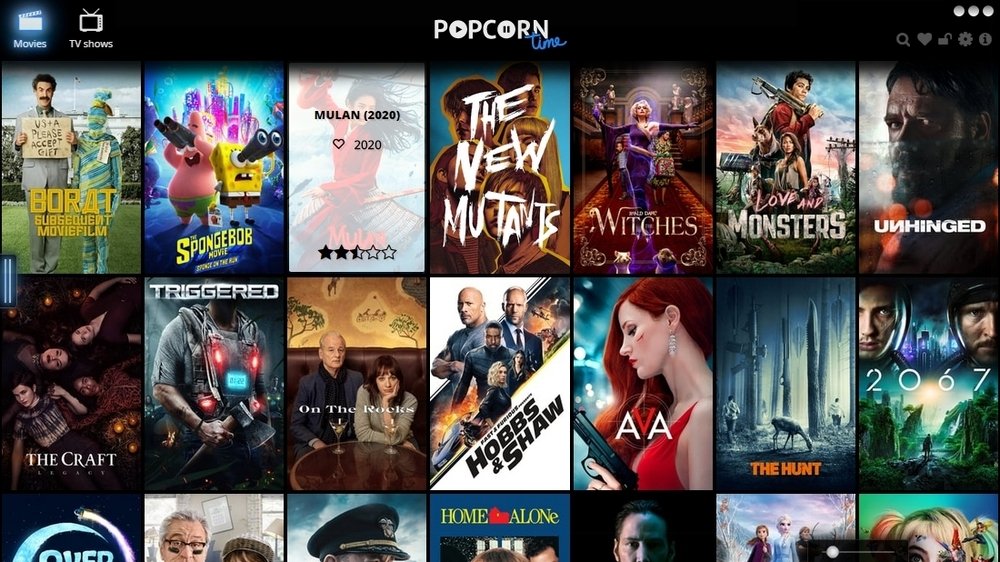 Main view of Popcorn Time