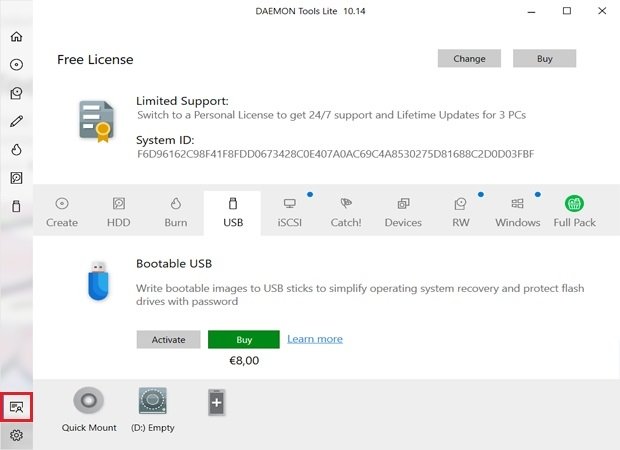 Gérer les licences de Daemon Tools