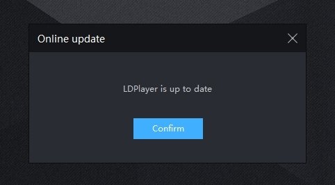 Mensaje de confirmación de que LDPlayer está actualizado