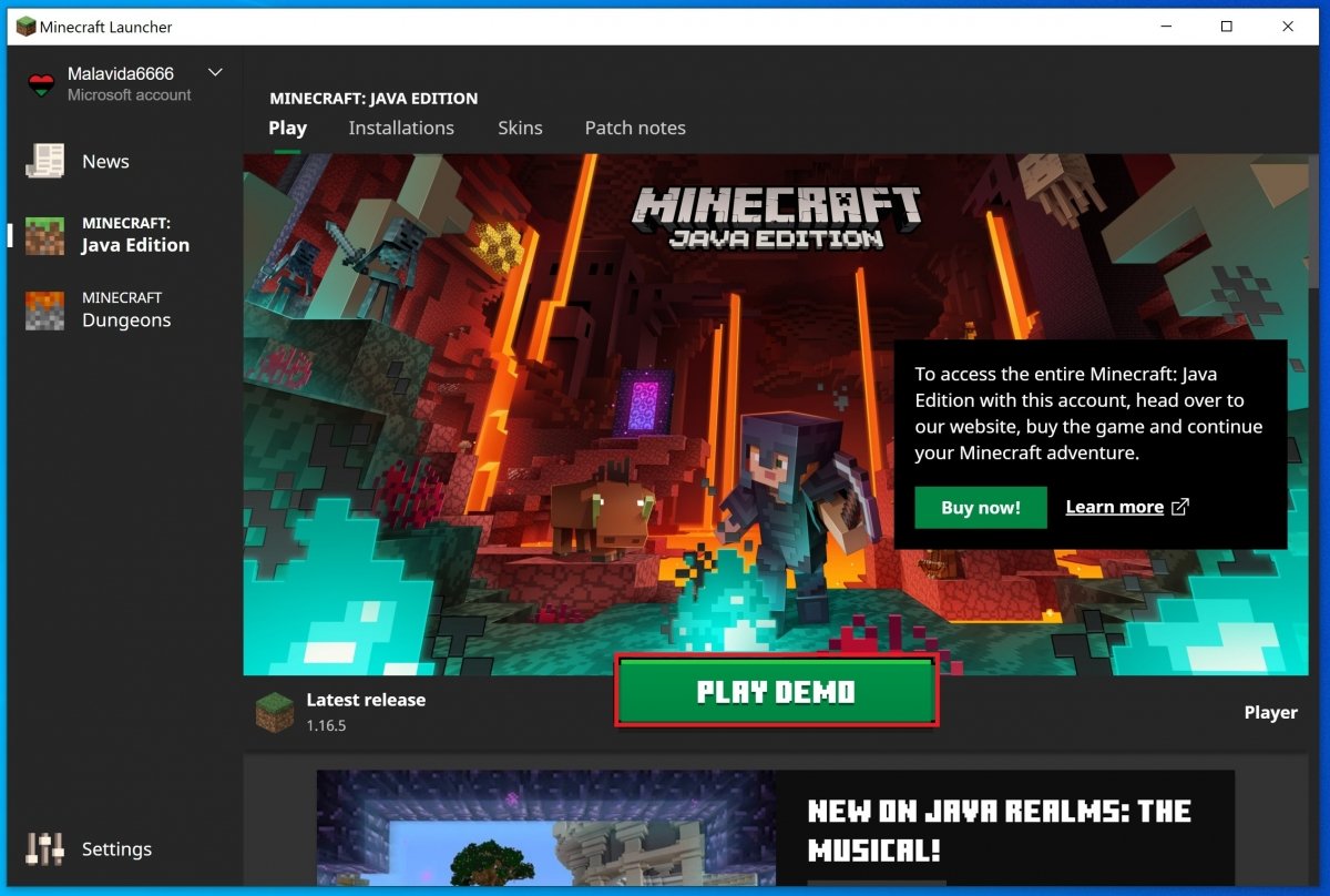 Minecraft client