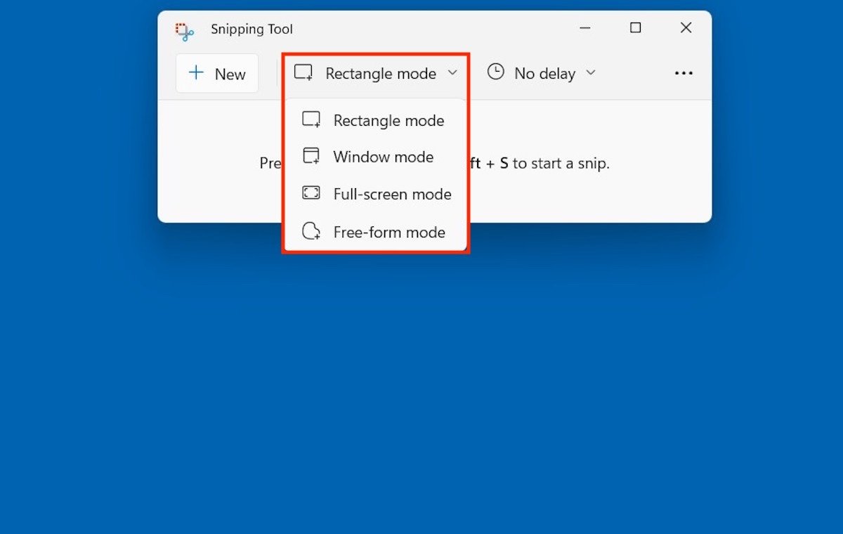 Modes available in the cropping application