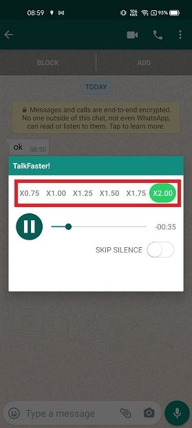 Modificare velocità dell'audio con TalkFaster!