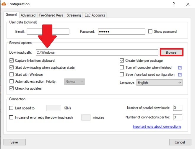 Modify the file download path