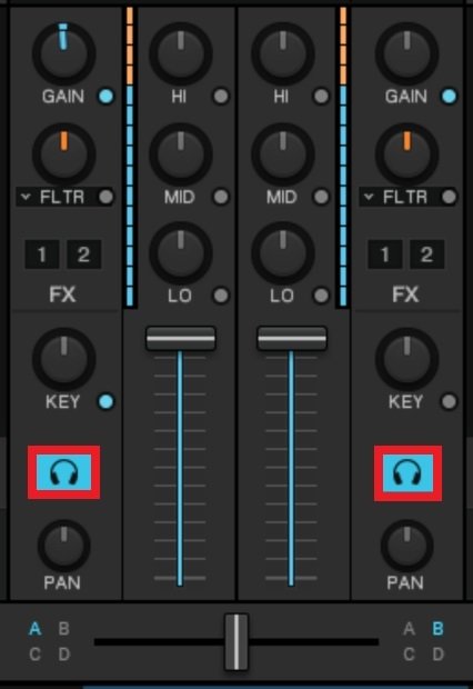 Monitor button to listen to the internal channel