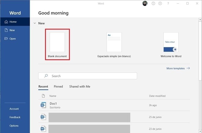 Nuevo documento en blanco