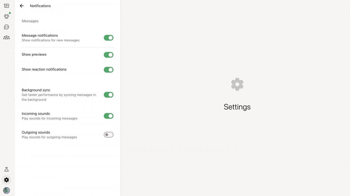 Notifications settings in WhatsApp Web