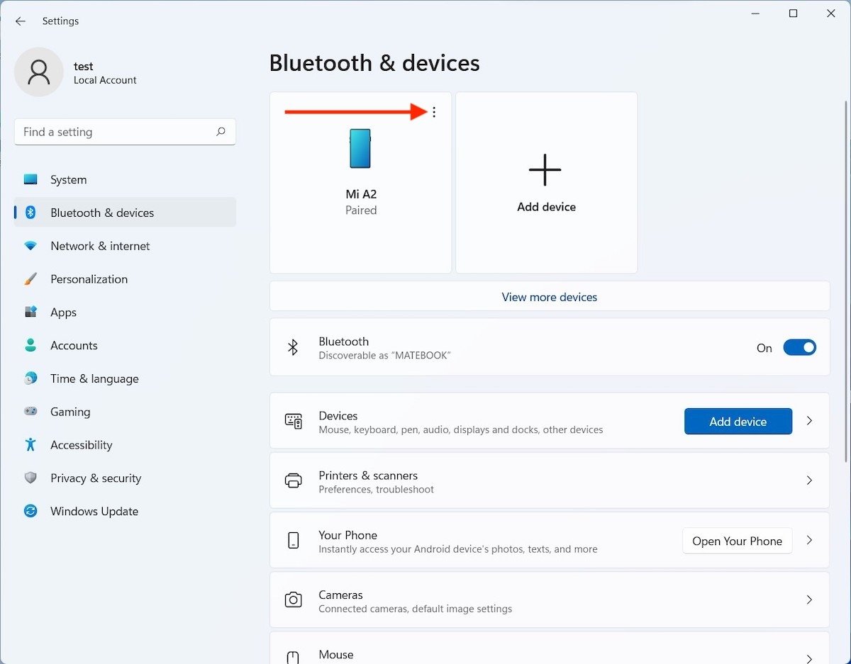 Open device options