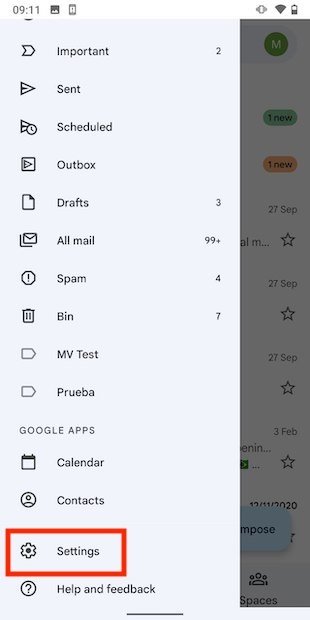 Open Gmail’s settings