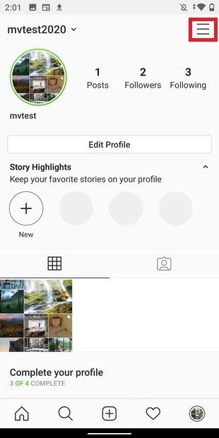 Open Instagram’s menu