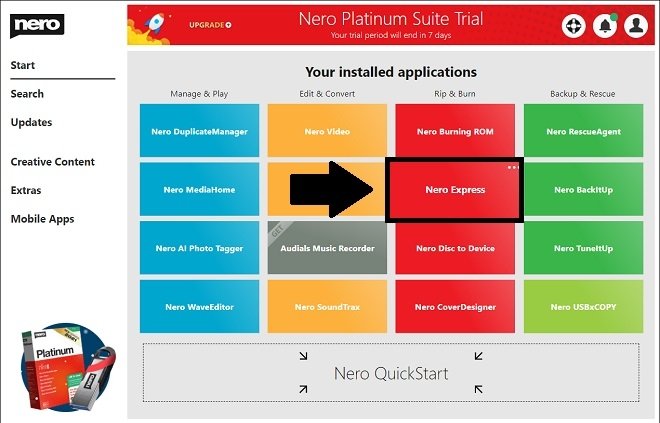 create iso image in nero 8