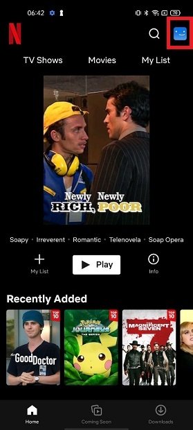 Ανοίξτε τις ρυθμίσεις Netflix