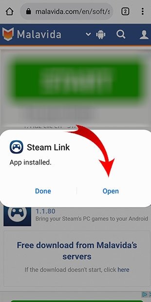 Abre Steam Link en tu móvil
