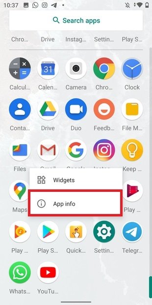 Apri la scheda dell’app in Android