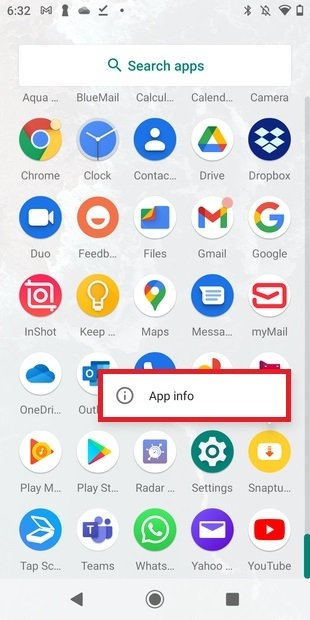 Ouvrir la fiche d'information sur Android