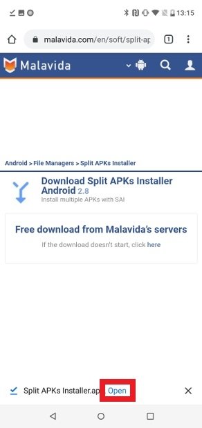 Open the downloaded APK