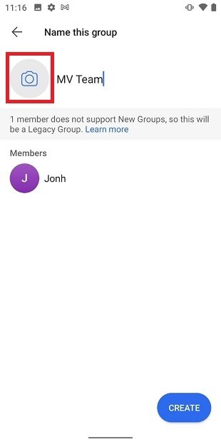 Open the group icon selector