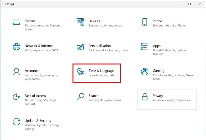 Open the system’s regional settings